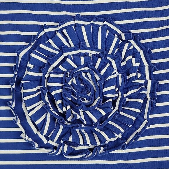 Kate Spade Girl's Alessa Rosette Tank Navy White Stripes Small - Picture 4 of 10